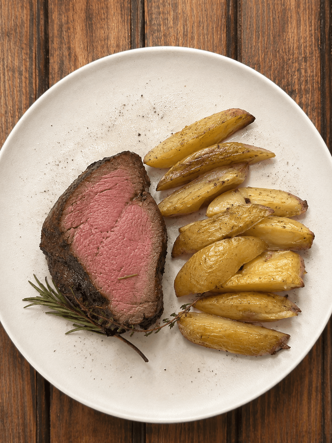 roast beef y papas rústicas 