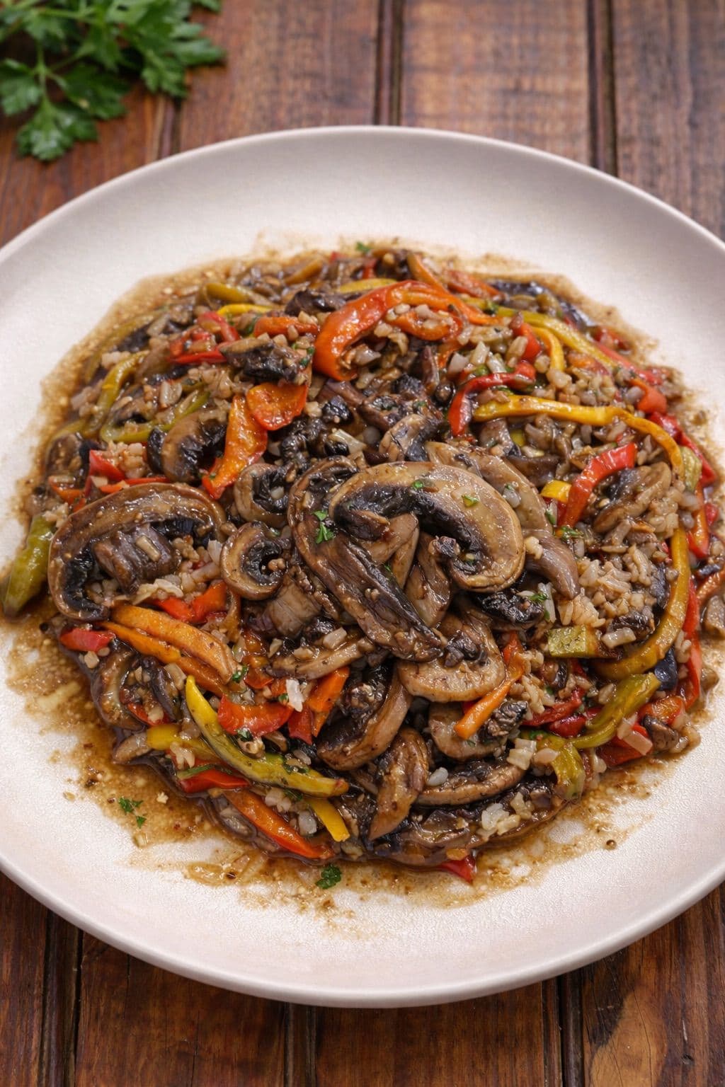 Wok veggie con hongos
