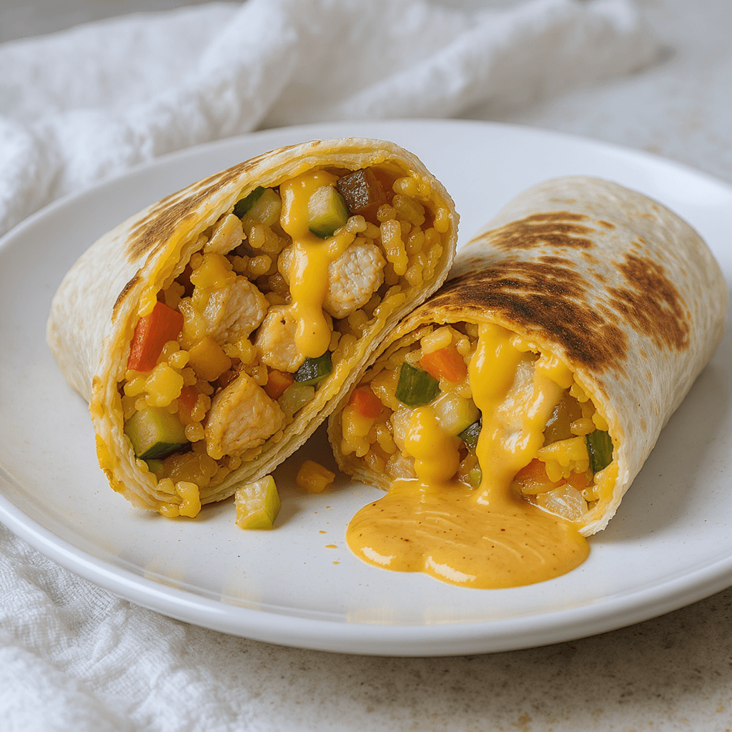 Burrito de pollo con salsa picante
