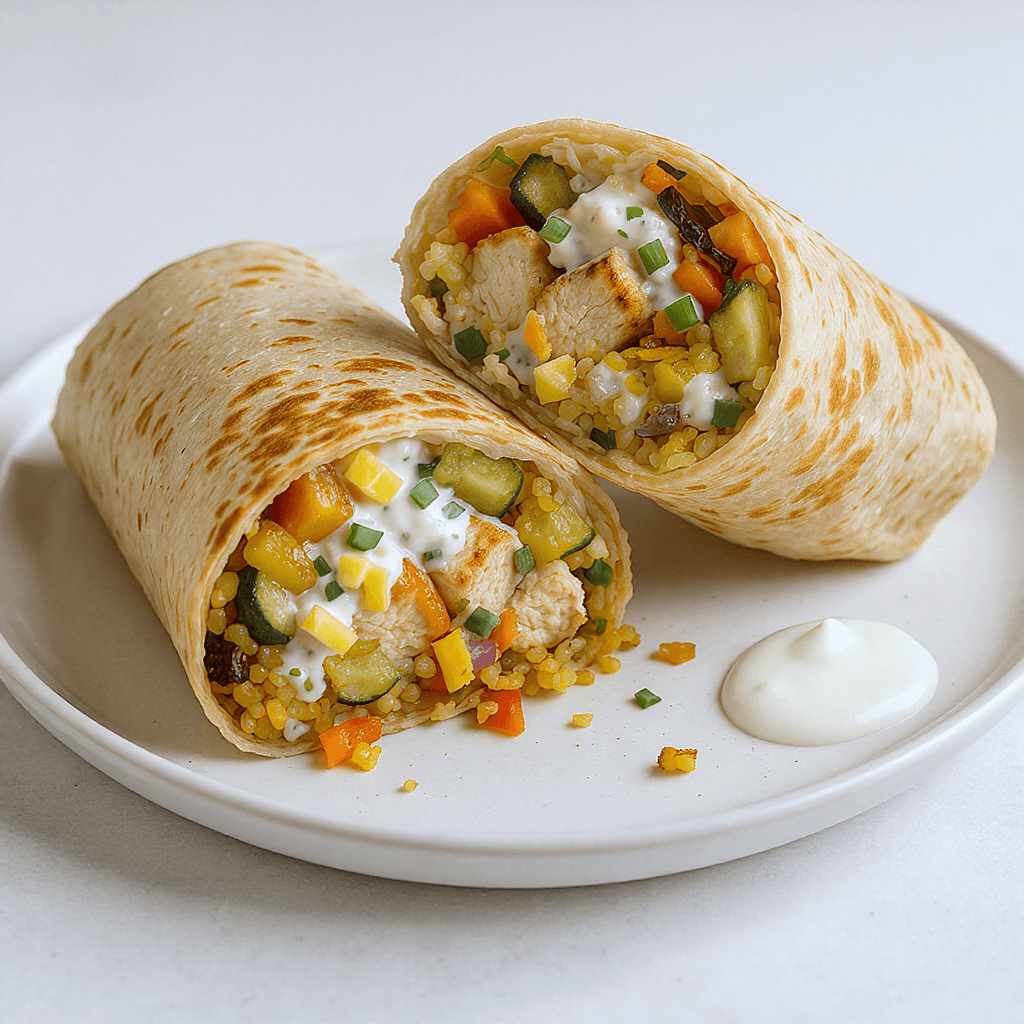 Burrito de pollo proteico