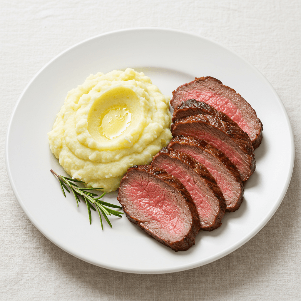 Carne al horno cremoso de papas