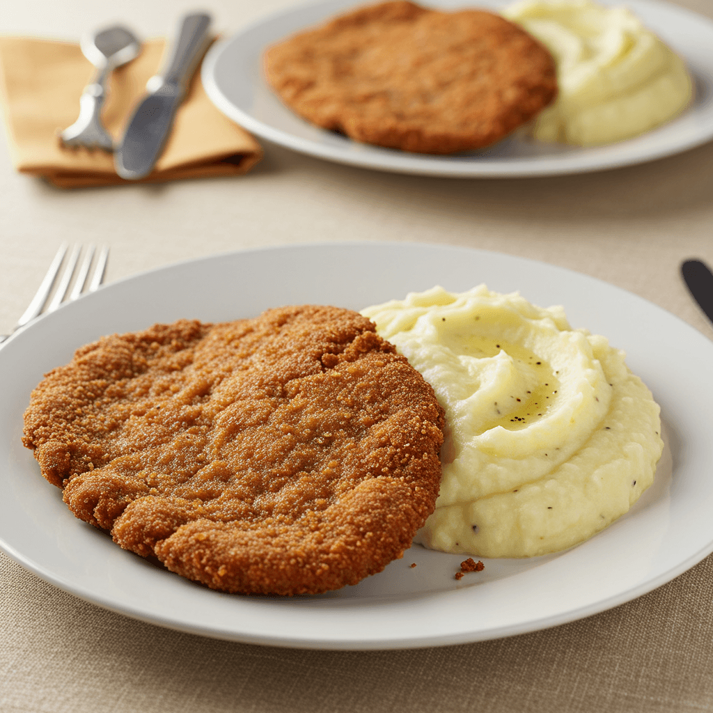 Milanesas de peceto con cremoso de papas
