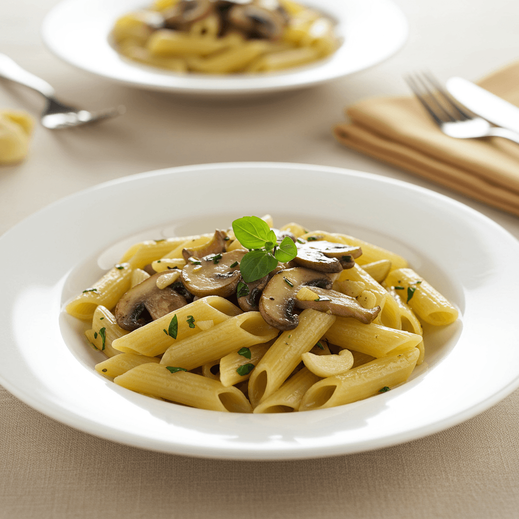 Penne Rigate con crema de hongos