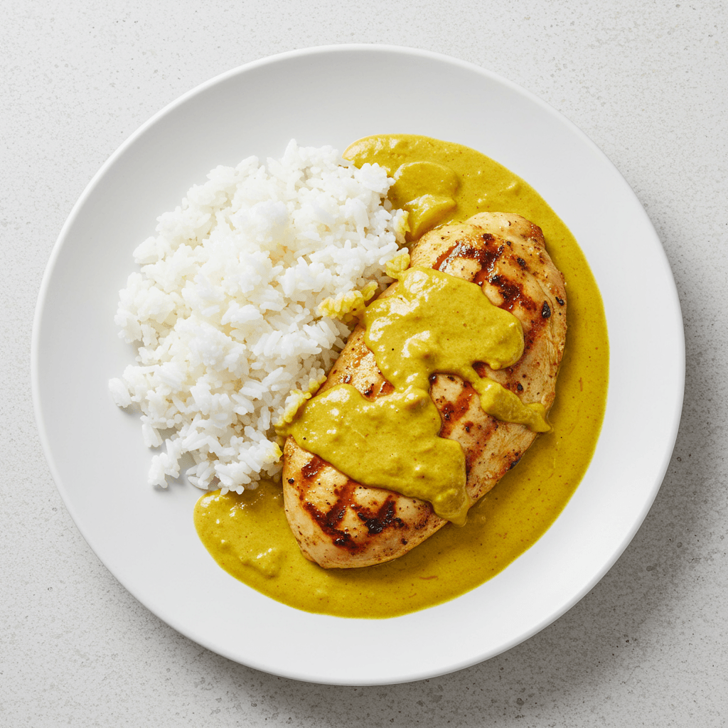 Pollo al curry con arroz