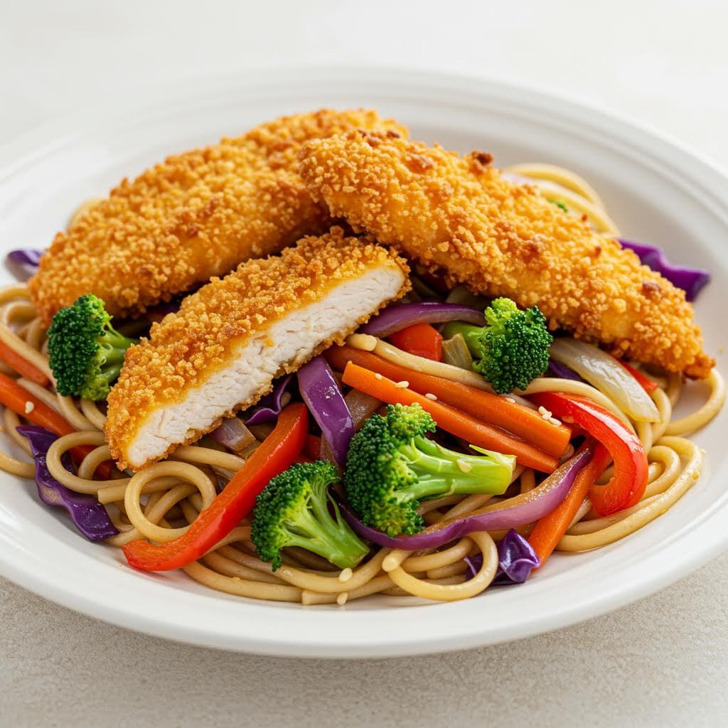 Wok de pollo estilo asiático